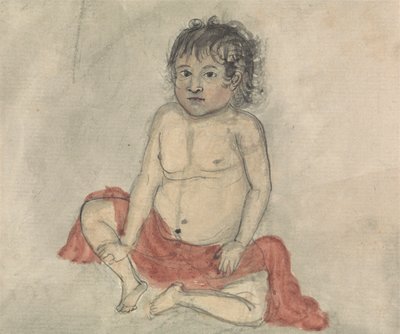 Child with a Red Cloth by Gangaram Chintaman Tambat