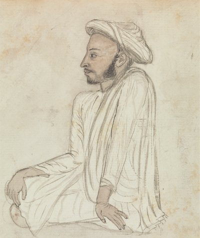 Man Sitting Crosslegged by Gangaram Chintaman Tambat