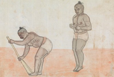 Two Jeyties Exercising by Gangaram Chintaman Tambat