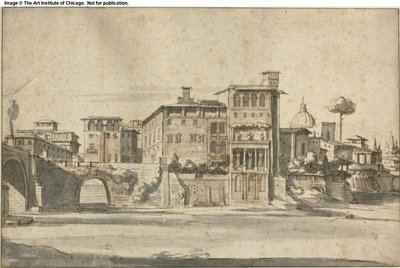 Houses on the Tiber by Gaspar van Wittel
