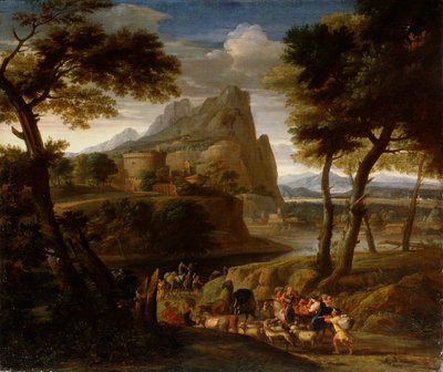 Landscape with Caravan by Gaspard Dughet