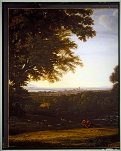 Italian Pastoral Landscape (detail) by Gaspard Poussin Dughet