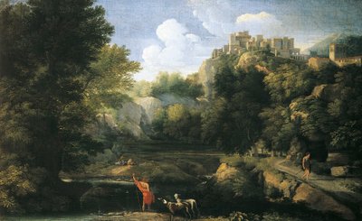River Landscape Showing Shepherd by Gaspard Poussin Dughet