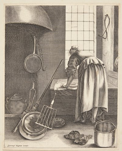 A Woman Cleaning by Geertruyt Roghman