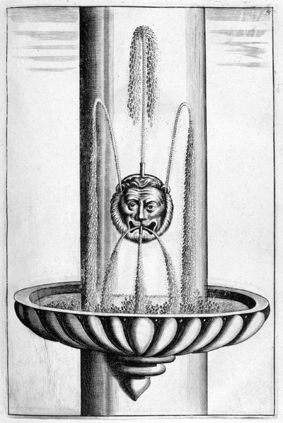 Ornamental fountain design by Georg Andreas Bockler