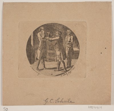Vignette with Three Men by Georg Christian Schule