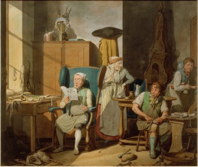 Shoemaker Family in the Workshop by Georg Emanuel Opitz