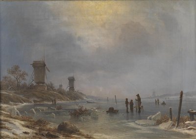 A Winter Day by the Elbe by Georg Emil Libert