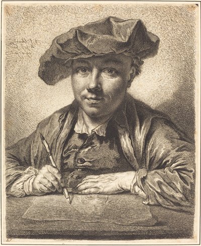 Self-Portrait, Drawing by Georg Friedrich Schmidt