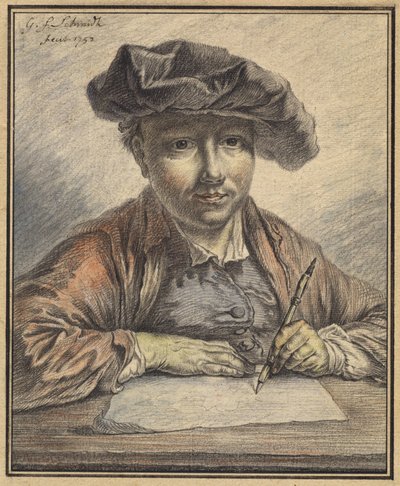 Self-Portrait Sketching by Georg Friedrich Schmidt