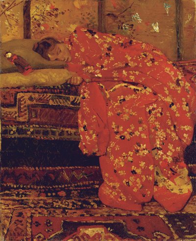 Girl in a Red Kimono by Georg Hendrik Breitner