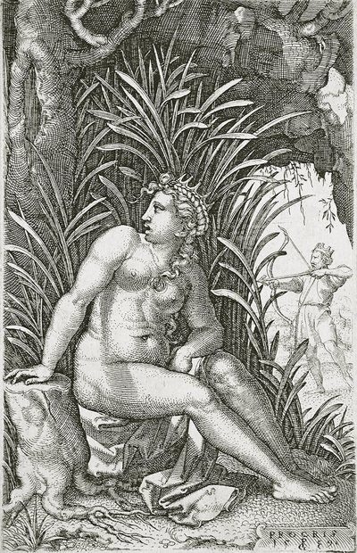 Procris Killed by Cephalus by Georg Pencz