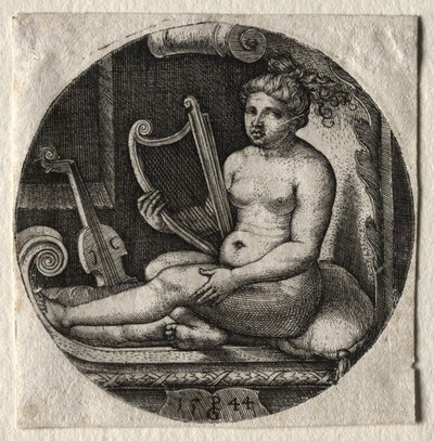 The Harpist by Georg Pencz
