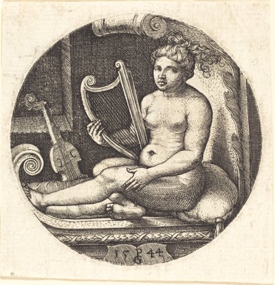 Woman with a Harp by Georg Pencz