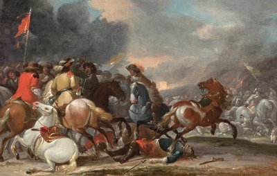 Cavalry Battle by Georg Philipp Rugendas