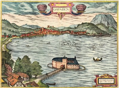 Gmunden, Austria by Georg and Hogenberg Franz (1535 90) Braun