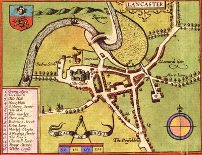 Lancaster, England by Georg and Hogenberg Franz (1535 90) Braun