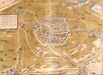 Leyden, Holland by Georg and Hogenberg Franz (1535 90) Braun