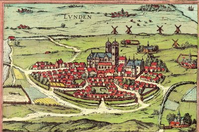 Lund, Sweden by Georg and Hogenberg Franz (1535 90) Braun