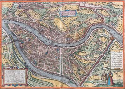 Lyon, France by Georg and Hogenberg Franz (1535 90) Braun
