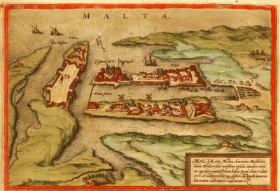 Malta by Georg and Hogenberg Franz (1535 90) Braun