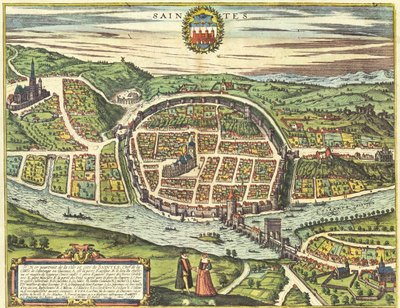 Saintes, France by Georg and Hogenberg Franz (1535 90) Braun