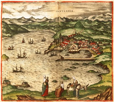 Santander by Georg and Hogenberg Franz (1535 90) Braun