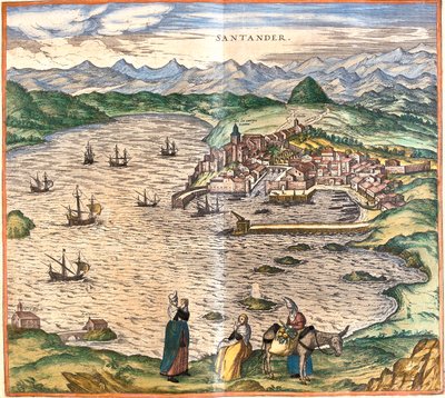 Santander, Spain by Georg and Hogenberg Franz (1535 90) Braun