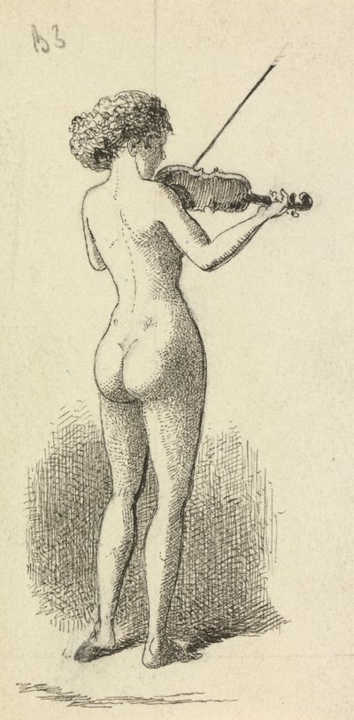 Nude Woman Playing the Violin by George Augustus Sala