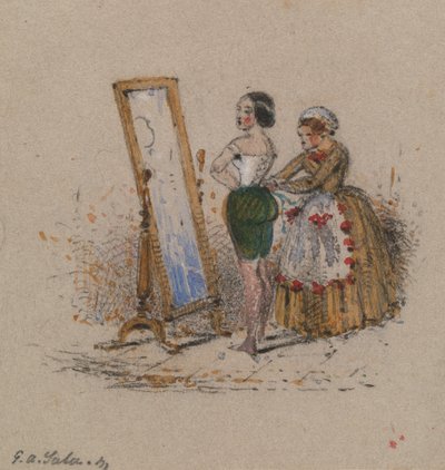 Woman Dressing, with Maid by George Augustus Sala