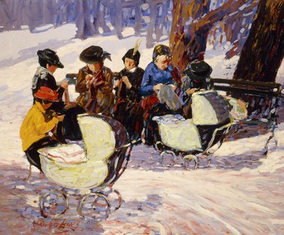 Knitters, High Bridge Park by George Benjamin Luks