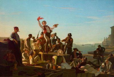 Jolly Flatboatmen in Port by George Caleb Bingham