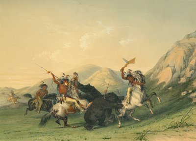 Attacking the Grizzly Bear by George Catlin