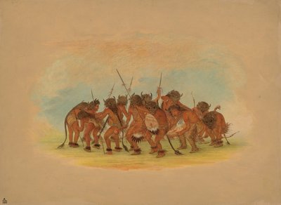 Buffalo Dance - Mandan by George Catlin