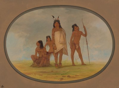 Four Flathead Indians by George Catlin