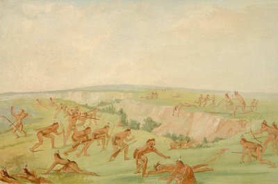 Mandan Attacking a Party of Arikara by George Catlin