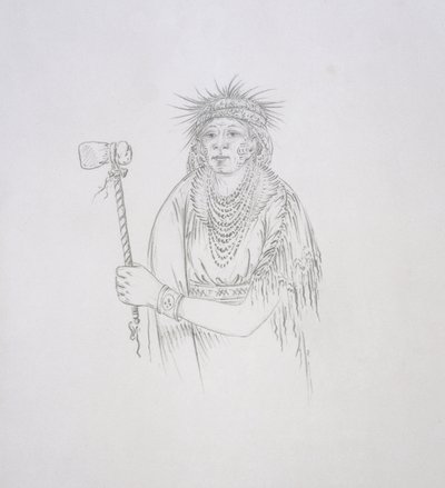 Men-son-se-a (The Lefthand) 1852 by George Catlin