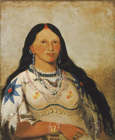 Mi-néek-ee-súnk-te-ka, Mink, a Beautiful Girl by George Catlin