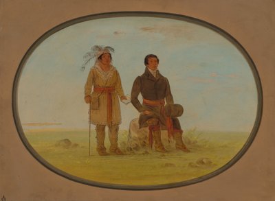 Mohigan Chief and a Missionary by George Catlin