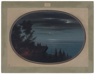 Nayas Village at Night by George Catlin