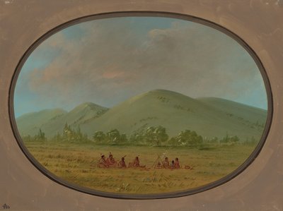 Nishnabotana Bluffs, Upper Missouri by George Catlin