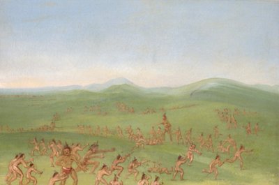 Sham Fight, Mandan Boys by George Catlin