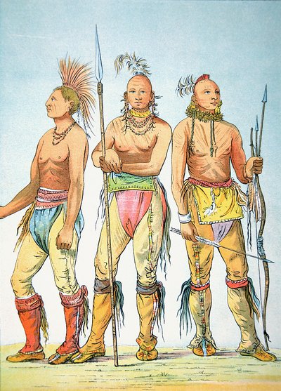 Three Osage Braves by George Catlin