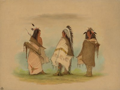 Three Shoshonee Warriors by George Catlin