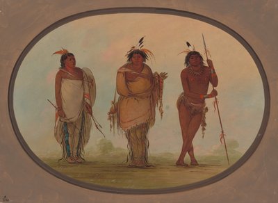 Three Yumaya Indians, 1855-1869 by George Catlin
