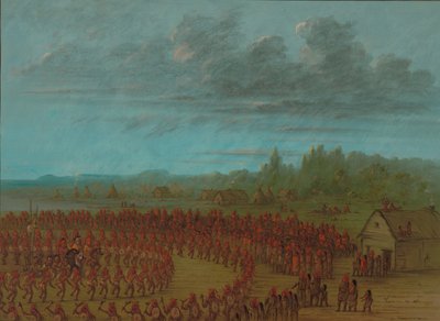War Dance of the Saukies by George Catlin