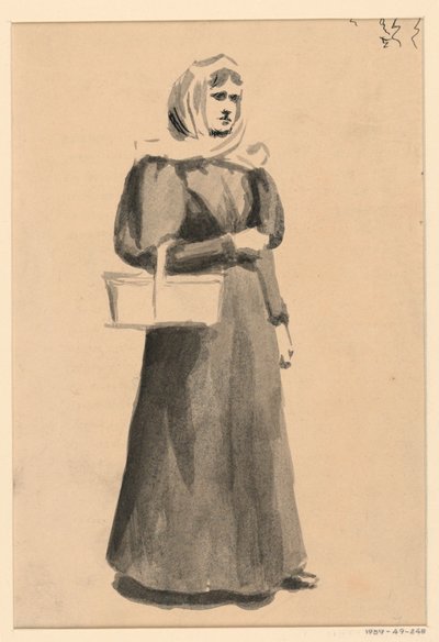 Woman with a Basket by George Charles Aid