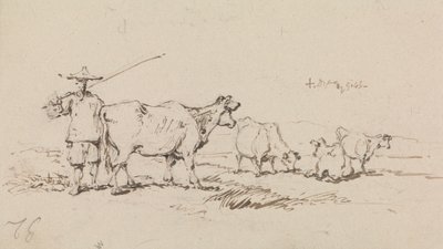 A Peasant with Cattle by George Chinnery