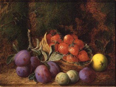 Plums and Strawberries by George Clare