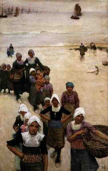 Fisher Girls on the Beach by George Clausen